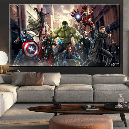 Avengers Spiderman Canvas Painting Marvel Superhero Posters and Prints Wall Art Picture for Living Kids Home Room Decoration