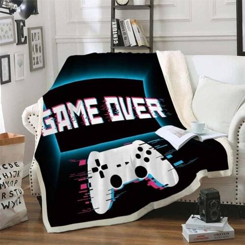 Gamepad Soft Sherpa Blanket Bedspread Plush Comfortable Home Camping Aircraft Blankets Sofa Bed Bedding Cover 3D Cartoon Print