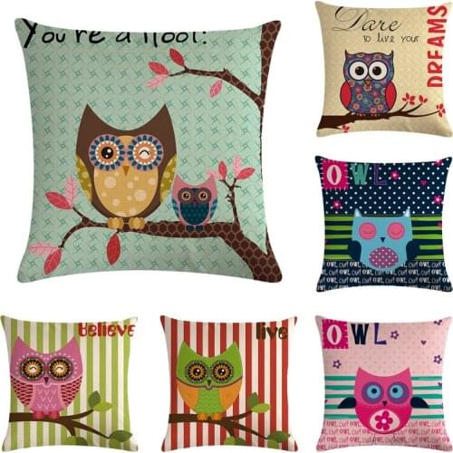 Owl to the moon and back Print Cushion Covers 45*45cm Tulip Design Gifts Home Bedroom Couch Decoration Pillowcase