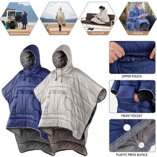 Unisex Portable Camping Quilt Outdoor Warm Hiking Camping Sleeping Bag Travelling Mens and Womens Wear Cloaks