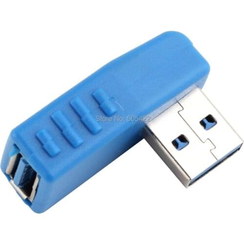500pcs/lot 90 Degree Vertical Left Angled USB 3.0 Male to Female M/F Adapter Connector