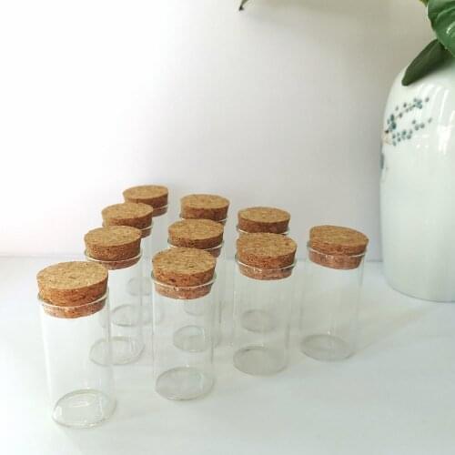 20Pcs/lot 25ml Dia 30mm Height 60mm Clear Glass Test Tubes with Cork Stoppers Wishing Bottle Storage Jars Vials for Wedding Gift