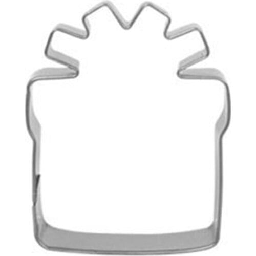 Christmas Birthday Gift Shape Stainless Steel Cookie Cutter Thickness Fruit Cutting Die Cupcake Stamp Mold Kitchen Baking Tools