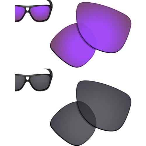 SmartVLT 2 Pairs Polarized Sunglasses Replacement Lenses for Oakley Dispatch 2-Violet Purple and Solid Black