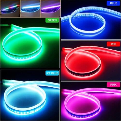 Car decoration light 2x Led Light Strip DRL Daytime Running Light Flowing Turn Signal lamp Auto Headlights Decorative Day light