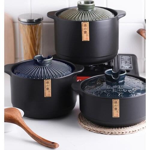 Japanese classical and wind glazed casserole soup heat preservation household gas stew pot alternate cold and hot without cracki