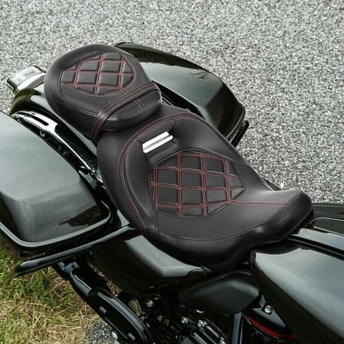 Motorcycle Passenger Seat Rear Cushion Pillion Pad Fit For Harley Touring Road King Electra Glide Road Glide 2009-2020