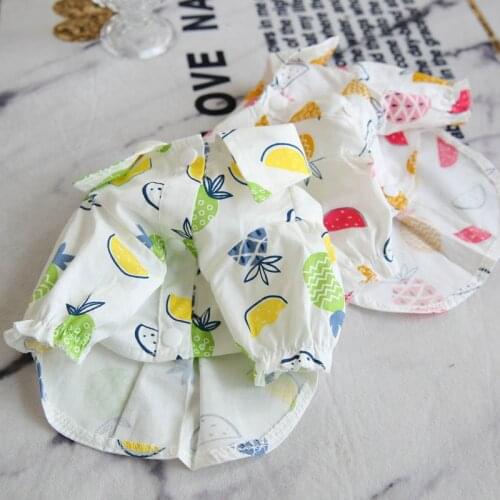 2021 New Dog Clothes Spring Summer Dog Shirt Fruit Print Clothing For Small Medium Dogs Pineapple Chihuahua Vest Ropa Perro Pug