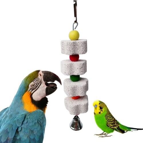 1Pcs Hanging String Chew Toys For Birds Parrot Grinding Stone Pet Supplies Mineral Chewing Toy Bird Calcium Teeth Grinding Stone