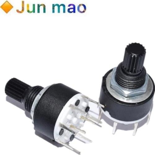 1PCS SR16 Plastic 16MM Rotary Band switch 2 Pole 3 4 position 1 Pole 5 6 8 Position Handle Length 15MM Axis band switch