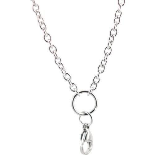 10pcs Stainless Steel 0.8mm 3mm Width 24'' flat cable Necklace Chain For memory living Glass Locket & oil Diffuser Locket