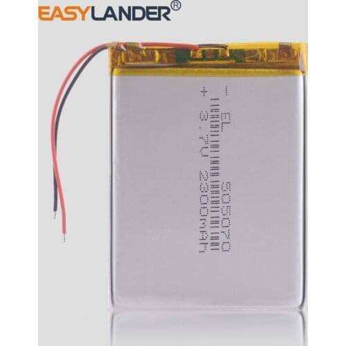 10pcs /Lot 3.7v lithium Li ion polymer rechargeable battery 505070 3.7V 2300mah For Digital Camera PSP GPS Tablet PCs PDA Tools