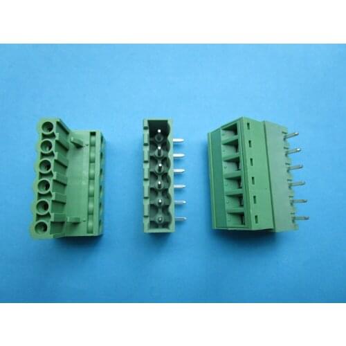 100 Pcs Close Angle 6pin 5.08mm Screw Terminal Block Connector Pluggbale Type