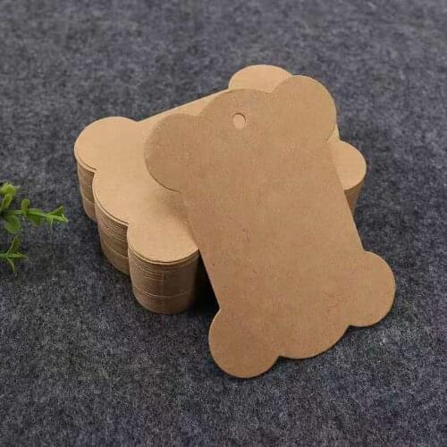 1000 Pcs/Lot Diy Blank Kraft Paper Label Tangled Line Card Packaging Price Tag With Rope Wedding Partys Paper Hanging Wholesales