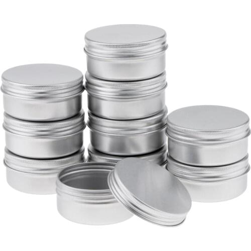 10x Empty Aluminum Lip Balm Tin Candle Tin Powder Tin Can for Travel 50ML