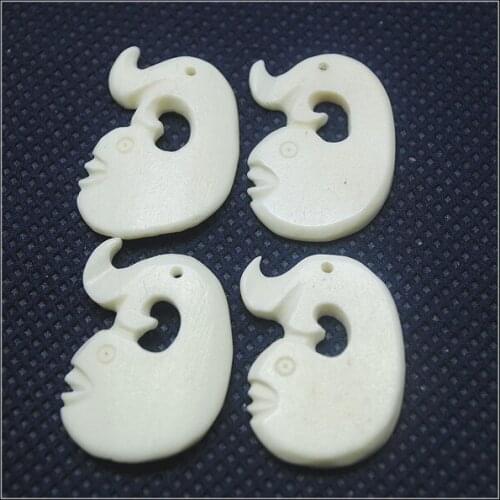 2pcs natural bone beads accessories carving dolphin items diy beads 26x17mm white colors jewelry findings