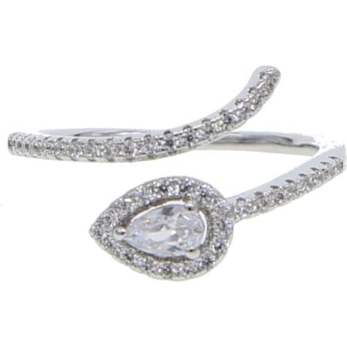 2018 top quality factory on sale price nice jewelry tear drop birthstone black red white pear shape open adjust knuckle ring