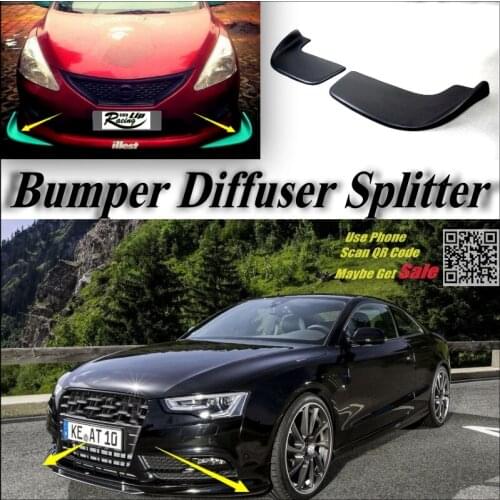 Car Splitter Diffuser Bumper Canard Lip For Audi A5 RS5 2007~2016 Tuning Body Kit / Front Deflector Flap Fin Chin Reduce Body