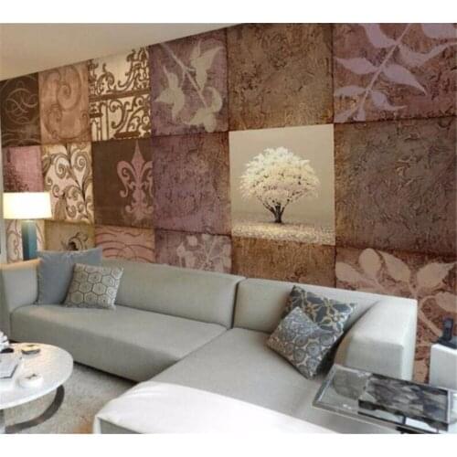 Beibehang Customized Wallpaper 3D Mural Retro Nostalgic Abstract Oil Painting Block Pattern Background Wall Decorative Painting