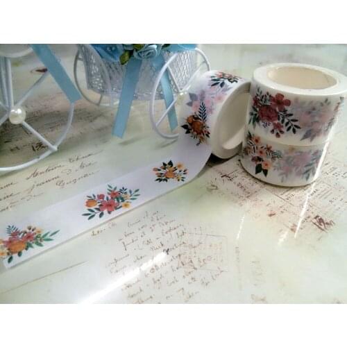 Free shipping 25mm*10m high quality washi paper tape/Beautiful Varied Bouquets of flowers masking japan washi tape