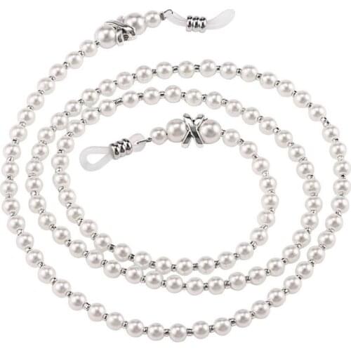 75cm Pearl Beaded Glasses Chain Sunglass Reading Glasses Cord Holder Rope Necklace Strap Chain Women Men Eyewear Accessories