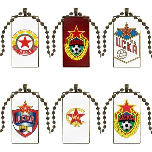 Moscow Cska Necklace Fashion Long Chain With Rectangle Necklace Jewelry For Christmas Gift