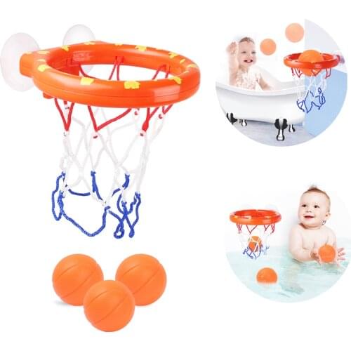 Toddler Playing Shooting Basketball Hoop Toys with 3 Balls Baby Bath Game Water Shower Toy Set Mini Basketball for Children
