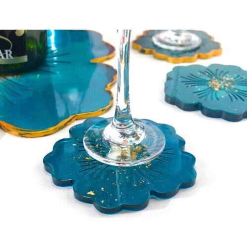 DIY Sakura Tea Tray Coaster Epoxy Resin Molds For Craft Coaster Jewelry Making Tools Resin Mold Flower Plate Dish Silicone Mold