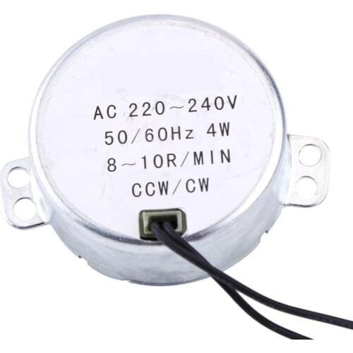 AC Motor 220-240V Synchronous Motor Geared Motor 4W CW/CCW 8-10RPM 50/60Hz Permanent Magnet Synchronous Motor