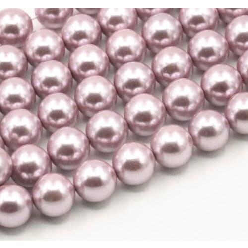 Purple 8mm 10mm Round Natural Shell Pearl Loose Beads for Jewelry Making Finding Shells DIY Necklace Bracelet Finding 15" A494