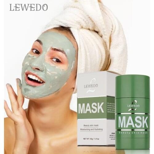 LEWEDO 40g Green Tea Clay Mask Anti-Wrinkle Face Care Nourishing Moisturizing Oil Control Facial Cleansing Mud Masks Skin Care