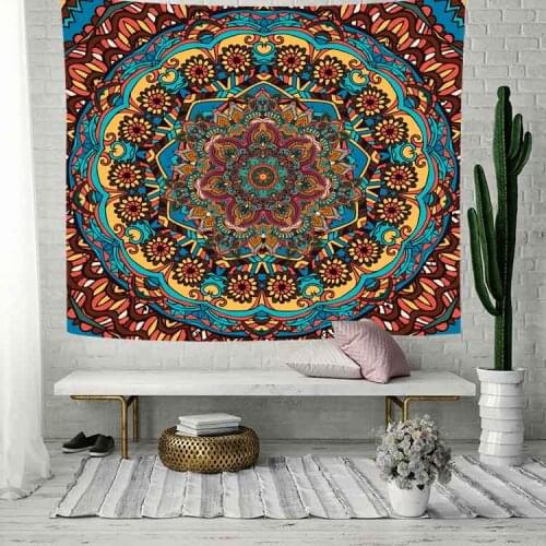 Simsant Indian Hippie Bohemian Tapestry Flower Mandala Wall Hanging Tapestries for Living Room Bedroom Home Dorm Decor