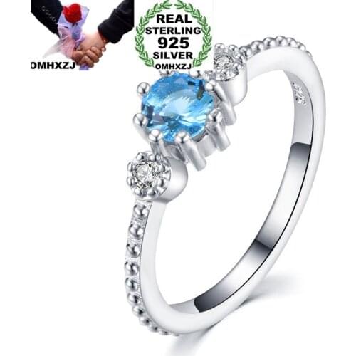 OMHXZJ Wholesale European Fashion Woman Girl Party Wedding Gift AAA Zircon 925 Sterling Silver 18KT Rose Yellow Gold Ring RR382