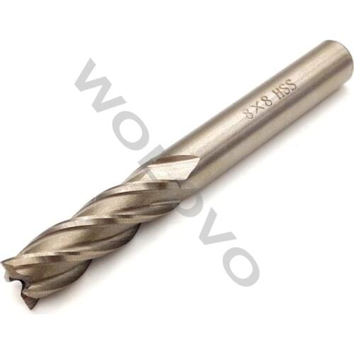 8mm HSS CNC Straight Shank 4 Flutes End Mill Milling Cutter Drill Bit