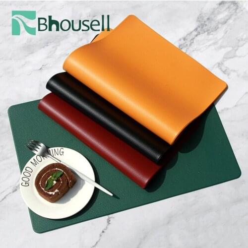 Nordic Style Leather Western Food Mat Waterproof Oil-proof Non-slip Insulation Pad Simple Kitchen Supplies Accessories
