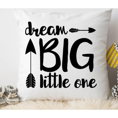 Boy Cave White Cushion Cover Baby Kids Dream Big Little One Pillows Cute Home Decoration New Baby Present Drop Shipping