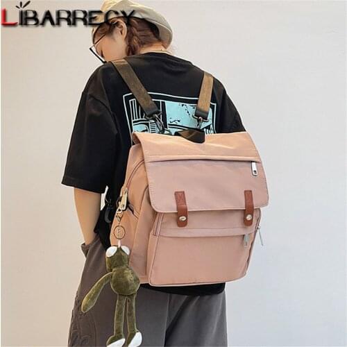 Cute Pendant Design Womens Backpack High-quality Nylon Teenager Schoolbag Anti-theft Design Ladies Travel Bag Mochilas De Mujer