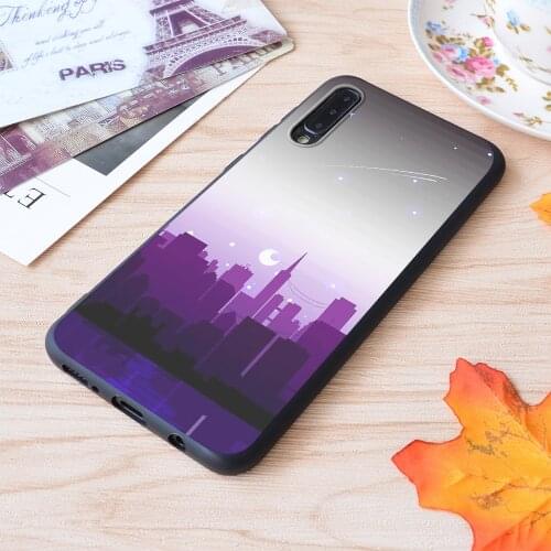 Asexual Pride Cityscape Print Soft Silicone Matt Case For Samsung Galaxy S Note and Galaxy A