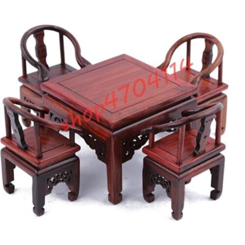 Natural red acid wood, table and chair miniature wooden handicraft model, exquisite handicraft, decorations, collections