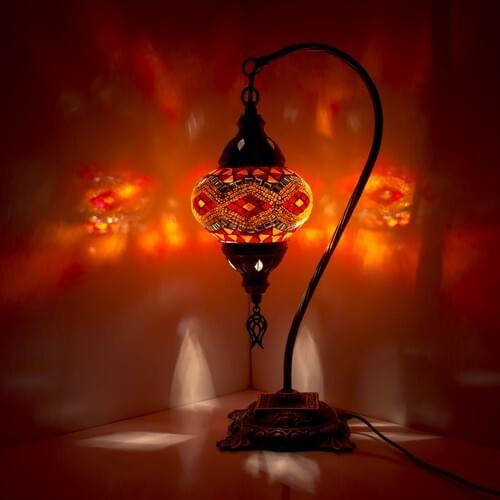 Newest Turkish mosaic table Lamp vintage art deco Handcrafted lamparas de mesa Glass romantic bed light lamparas con mosaicos