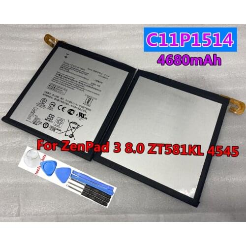 Original New C11P1514 Battery For ASUS ZenPad 3 8.0 ZT581KL 4545 4680mAh+Free Tools
