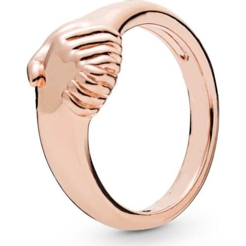 Authentic 925 Sterling Silver Rose Female Empowerment Fashion Ring For Pandora Women Bead Charm Gift DIY Jewelry