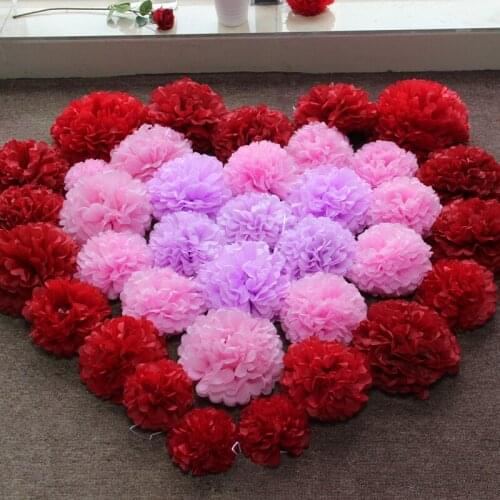 Holiday Supplies 10" (25cm) Fluffy Tissue Paper Pom Poms Hanging Rose Flower Balls Garlands Wedding Baby Shower Party Decoration