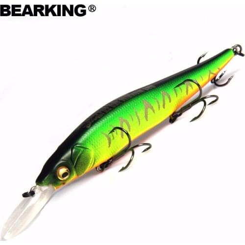 Bearking Bk17-M110 Wobbler Minnow 11cm 14g 1PC Fishing Lure 1.8m Deep Diving Depth Hard Bait Long Tongue Minnow suspending Lure