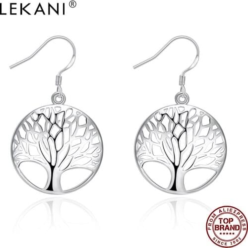 LEKANI Drop Earrings For Women New Korean Classic Life Tree Dangle Earrings Fashion Jewelry 2021 Wholesale Statement Earrings