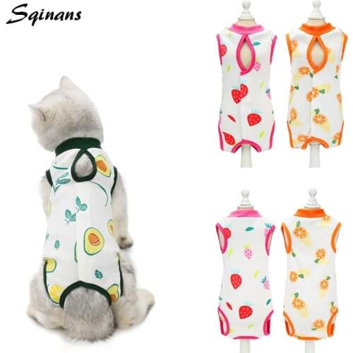 Sqinans New Cat Clothes Recovery Suit For Wounds Kitten After Surgery Wear Cat Clothing Anti Pet Licking Wounds Cat Vest S-XL