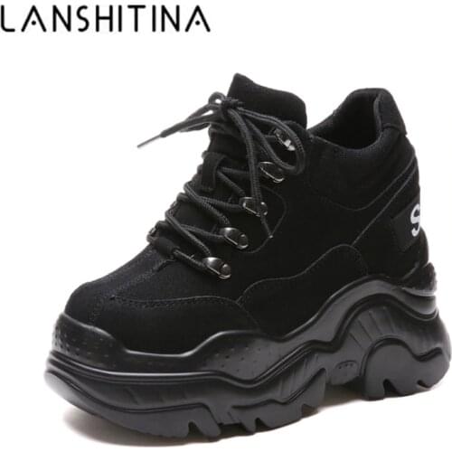 Women High Platform Shoes New Breathable Women Height Increasing Shoes 12 CM Thick Sole Trainers Sneakers Woman Deportivas Mujer