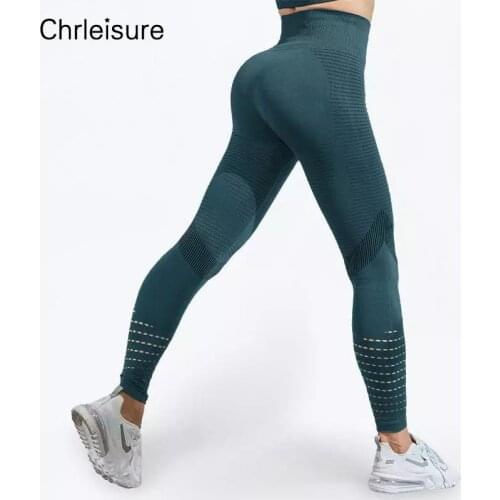 CHRLEISURE High Waist Leggings Workout Push Up Women Sports Leggings Training Fitness Gym Female Hollow Out Training Legging