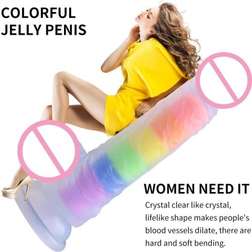 Liquid Silicone dildo Colorful adult toy soft dildo sex toys dildos Realistic big dick gode vagina jelly penis sexo for women