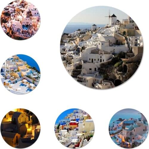 Santorini Greece Badge Brooch Pin Accessories For Clothes Backpack Decoration gift